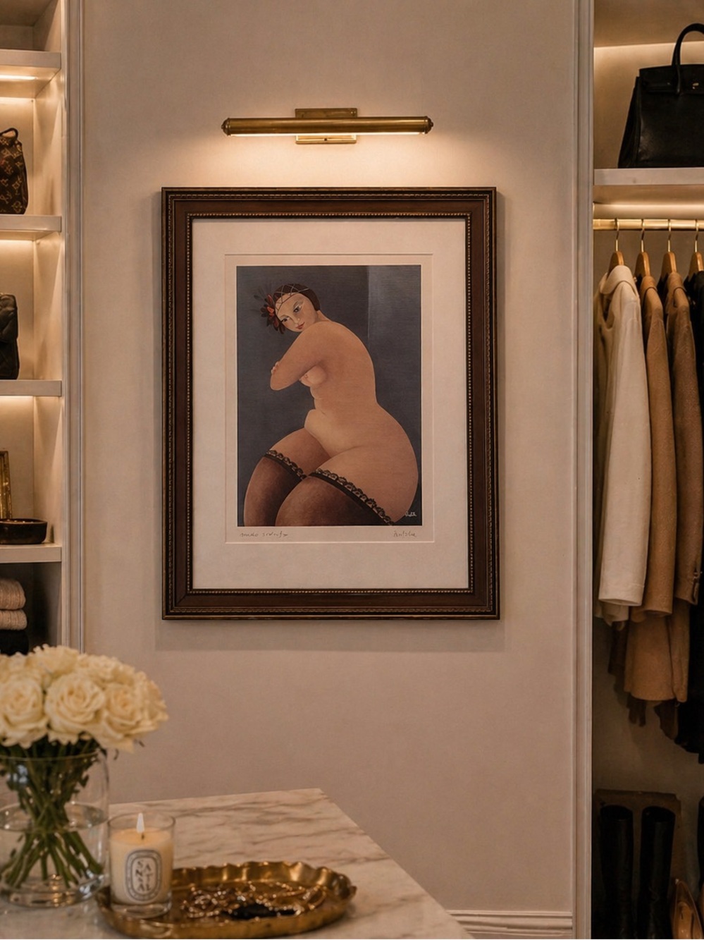 Framed Italian art print/ Capri Italy/signed Molto Seduto/vintage chic decor